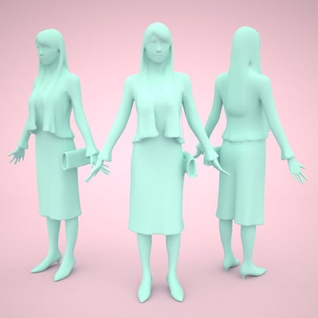 3D人モデルAポーズ　006_Rika