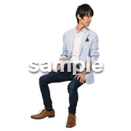 Cutout People　座る　男性　LL_287
