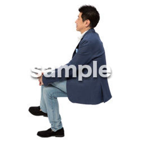Cutout People　座る　男性　LL_193