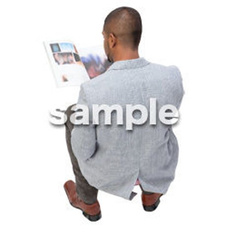 Cutout People　鳥瞰　座る男性 　FF_409