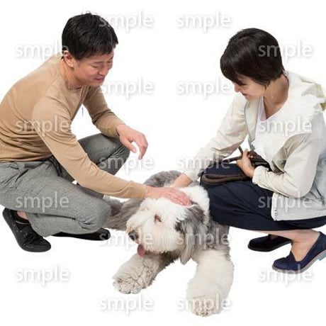 Cutout People　犬の散歩　II_487