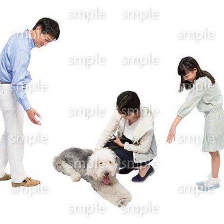 Cutout People　犬の散歩　II_464