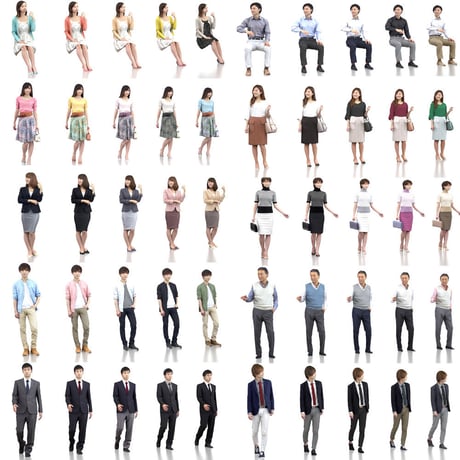 3D人物素材-ポーズド  10個セット 001_Posed-set