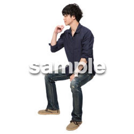 Cutout People　座る　男性　LL_223