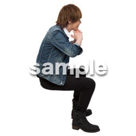 Cutout People　座る　男性　LL_398