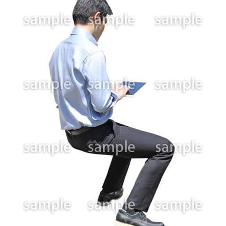人物切抜き素材　座る人Ⅱ編　Q_466