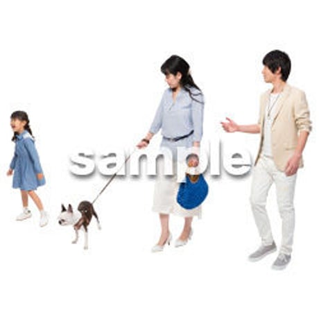 Cutout People　犬の散歩　II_447