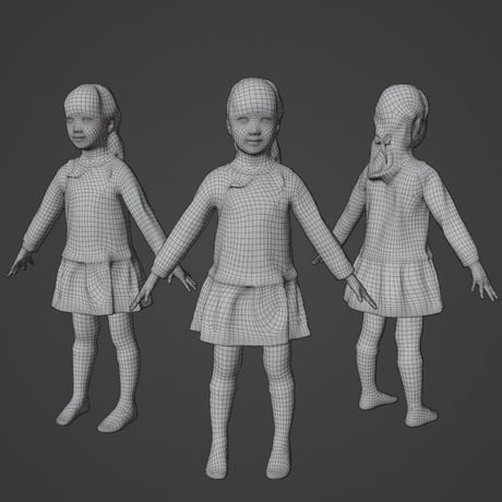 3D人モデルAポーズ　241_Emi  K(靴下)