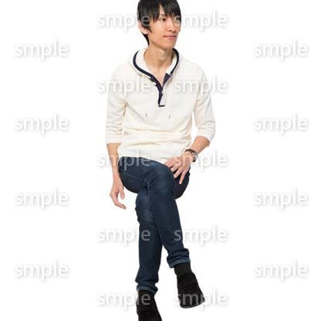 Cutout People　座る　男性　LL_366