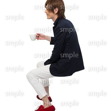 Cutout People　座る　男性　LL_129