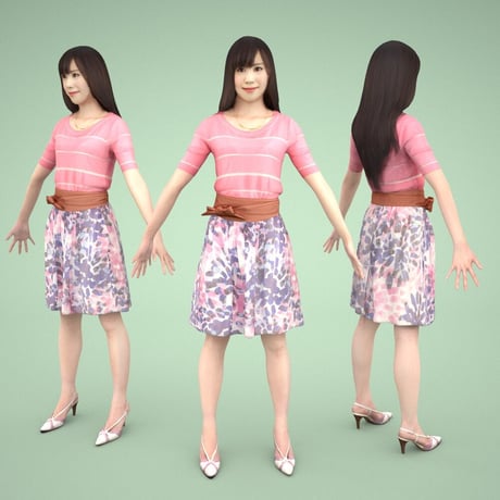 3D人モデルAポーズ　078_Yui