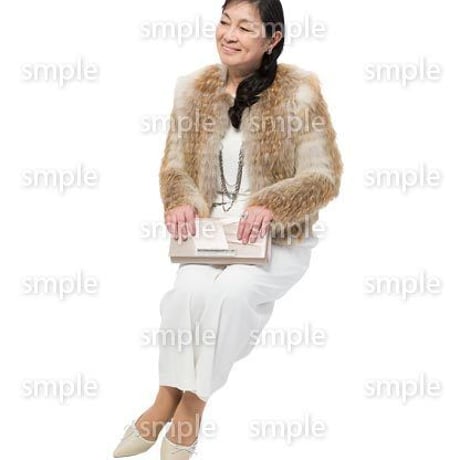 Cutout People　座る女性　KK_432