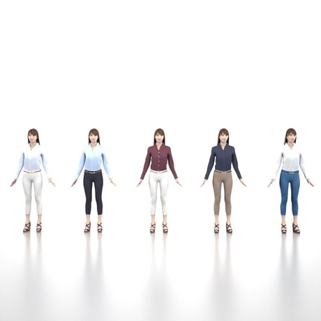 3D人モデルAポーズ　010_Rika