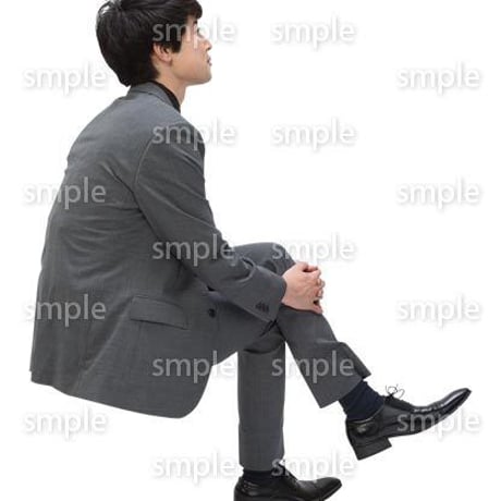 Cutout People　座る　男性　LL_104