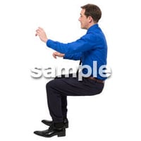 Cutout People　座る　外国人男性　LL_563
