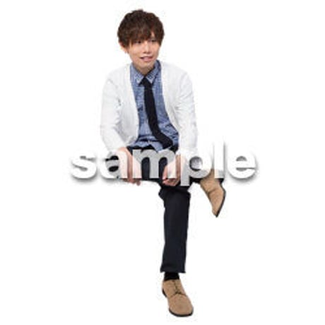 Cutout People　座る　男性　LL_356