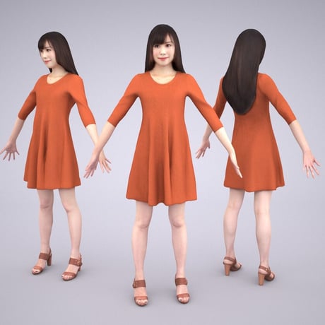 3D人モデルAポーズ　074_Yui