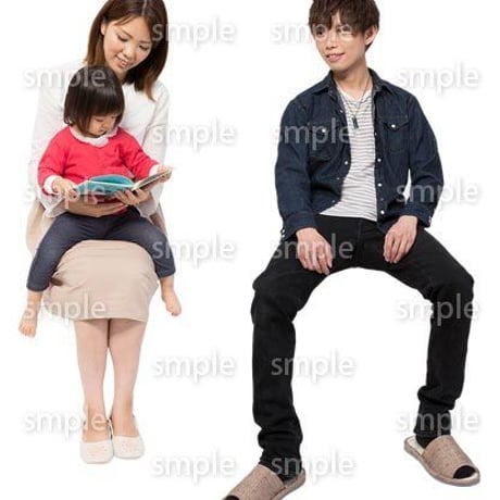 Cutout People　アットホーム　座る　II_361