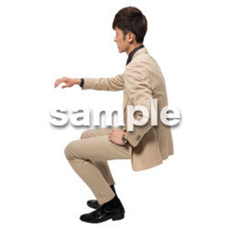 Cutout People　座る　男性　LL_293