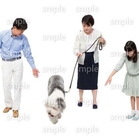 Cutout People　犬の散歩　II_461
