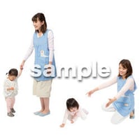 Cutout People　保育士と子供　GG_497
