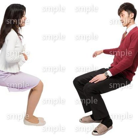 Cutout People　アットホーム　座る　II_398