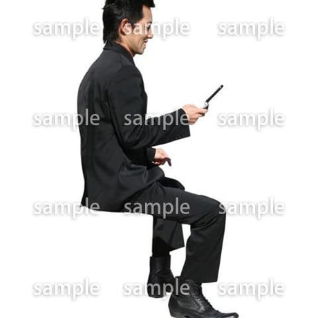 人物切抜き素材　座る人編　H_152