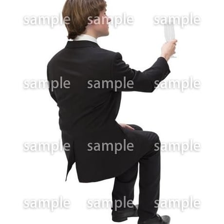 Cutout People　パーティー座る人　DD_389