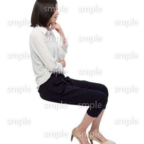 Cutout People　座る女性　KK_153