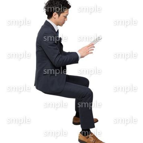Cutout People　座る　男性　LL_008