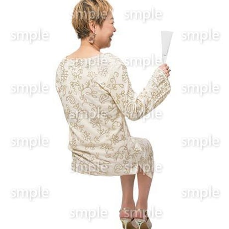 Cutout People　座る女性　KK_424
