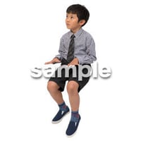 Cutout People　座る　男の子　LL_537
