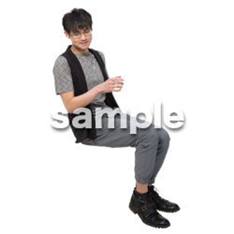Cutout People　座る　男性　LL_473