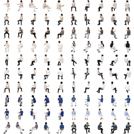 12Cutout People 座る男性[ダウンロード版]