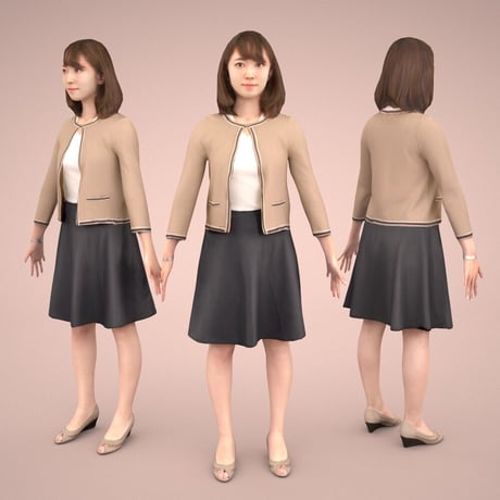 3D人モデルAポーズ　016_Kana