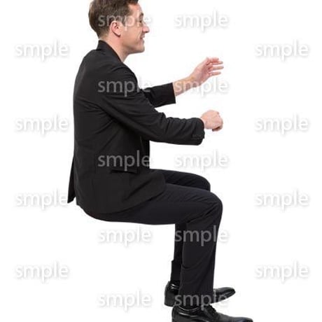 Cutout People　座る　外国人男性　LL_574