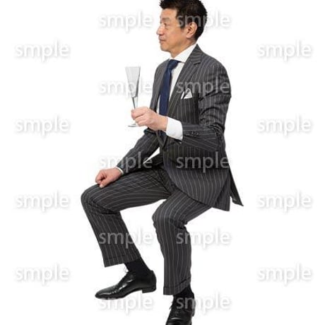 Cutout People　座る　男性　LL_033