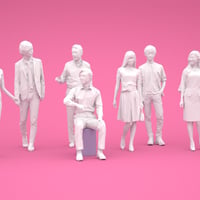 LOWポリゴン-3D人物10体セット  [Posed]  001