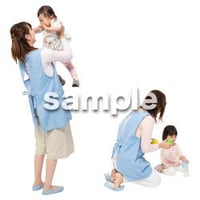Cutout People　保育士と子供　GG_499