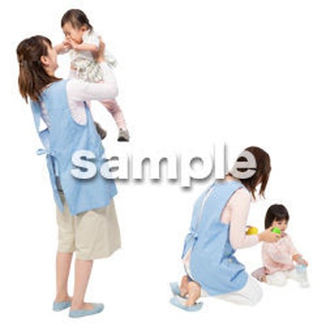 Cutout People　保育士と子供　GG_499