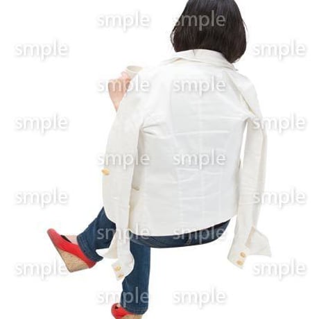 Cutout People　座る女性　KK_335