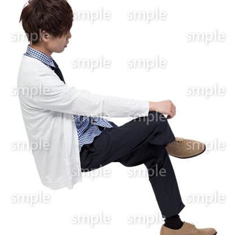 Cutout People　座る　男性　LL_359