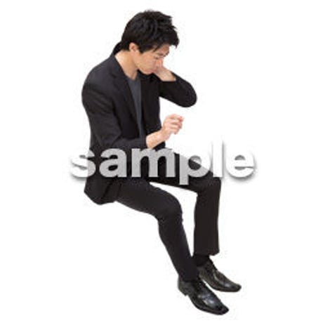 Cutout People　鳥瞰　座る男性 　FF_402