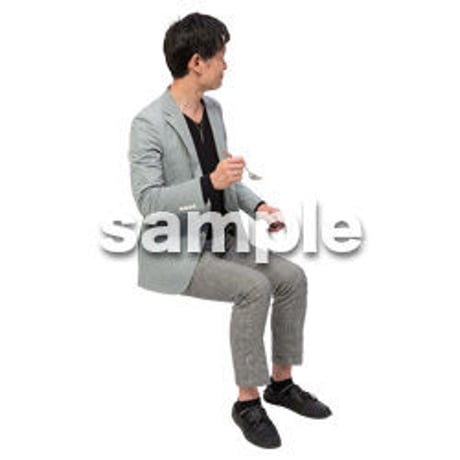 Cutout People　座る　男性　LL_247