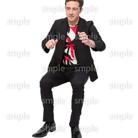 Cutout People　座る　外国人男性　LL_571