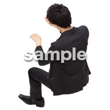 Cutout People　鳥瞰　座る男性 　FF_404