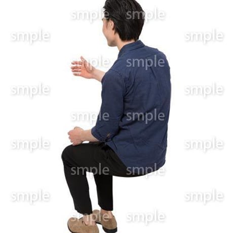 Cutout People　座る　男性　LL_219