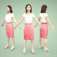3D人モデルAポーズ　100_Aya