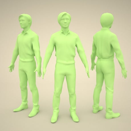 3D人モデルAポーズ　068_Syun