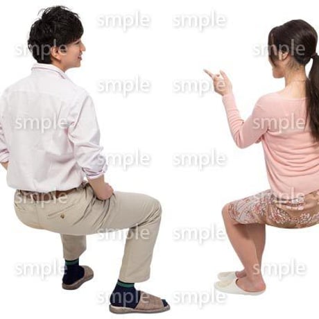 Cutout People　アットホーム　座る　II_394